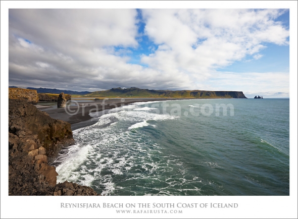 Black sand at Reynisfjara Beach on the South Coast of Iceland,