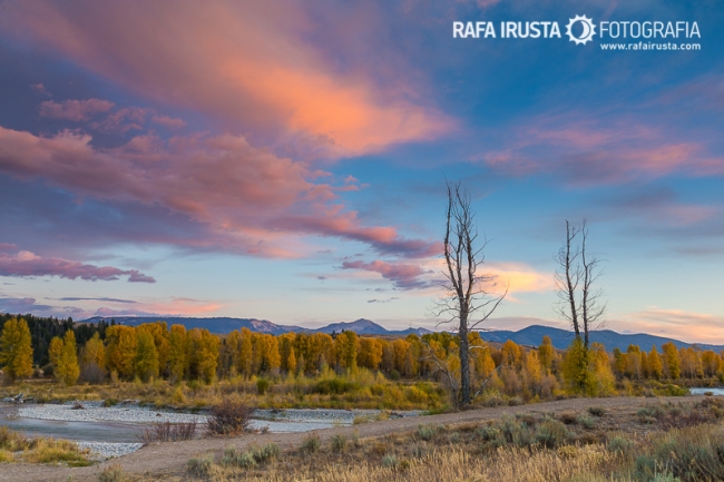 Sunset in Gros Ventre Road