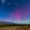 Northern lights above the Teton Mountains