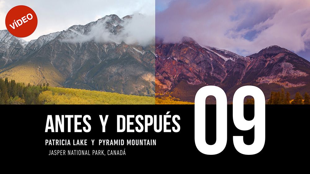 ANTES Y DESPUÉS [09]: Patricia Lake y Pyramid Mountain, Canadá