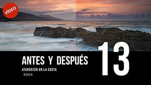 ANTES Y DESPUÉS [13]: Atardecer en la costa, Bizkaia