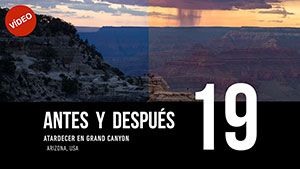 ANTES Y DESPUÉS [19]: Atardecer en Grand Canyon, USA