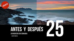 ANTES Y DESPUÉS [25]: Atardecer en Sonabia, Cantabria