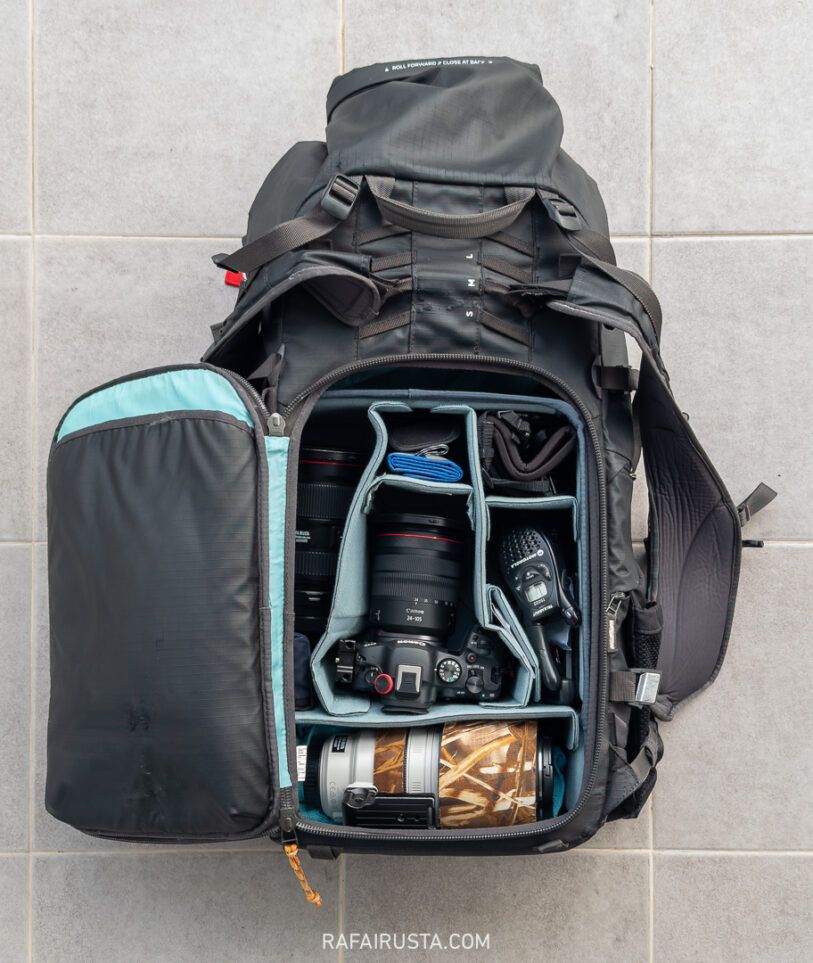 Qué lleva en la mochila Rafa Irusta, equipo fotográfico