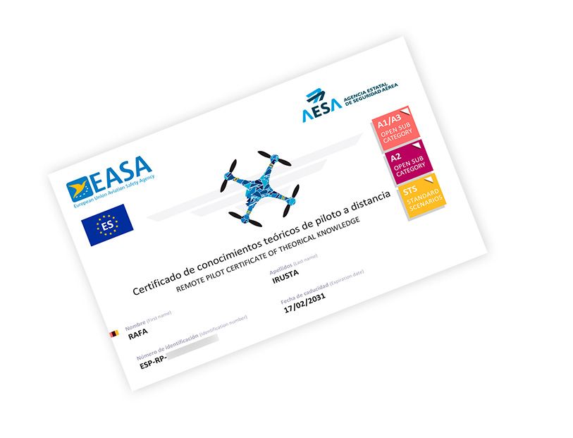 Revalidación de mis certificados de UAS, A1/A3, A2 y STS